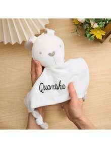 Personalized Embroidered Name/Text Comfort Toy, New Year Gift, Newborn Blessing Gift, Cartoon Soft Comfort Blanket, Rattle Paper Handkerchief, Plush Toy With Built-In Bell, Soft & Cute, Suitable As Gift For Family, Friends, Birthday, Holiday, Back To School - Multicolor - View 7