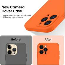 Magnetic Case Designed For IPhone 13 Pro Case [Compatible With MagSafe] Silicone [Camera Protection] Phone Case Soft AntiScratch Microfiber Lining Inside 6.1 Inch Neon Orange01 - Màu cam neon - Xem 4