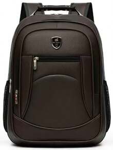 Men's Backpack With Iron Handle Genuine Leather, Suitable For Laptop, School, Business, Formal, Random Style, Faux Leather Backpack - màu nâu - Xem 1