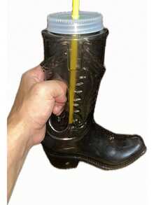 Vaso bota vaquera 1300ml toro cervecero plástico con popote rígido vaso grande fiesta temática celebración aniversario decorativo bebida mayoreo cumpleaños eventos - Multicolor - Ver 6
