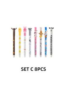 12 peças Canetas Gel com Cavalete de Animal Fofo, ponta de 0,5 mm, Lavável e Apagável, Cores Pastel com Designs Alegres - Ideal para uso em Escritório e Papelaria, Suprimentos de Escritório | Design Alegre | Suprimentos Escolares com Tinta Lavável, De Volta às Aulas