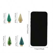 12 cây tuyết tùng nhân tạo mini trang trí Giáng sinh, nhiều màu, xanh lam, xanh lá cây nhạt, xanh lá cây, trắng, vàng, bạc, dùng cho lễ hội, nhà ở, văn phòng, trang trí sân vườn, Giáng sinh - Màu Khaki - Xem 3