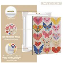 1pc Baby Room Decor, Wall Art, Butterfly Heart Prints, Colorful Nursery Art, Teen Girl Dorm Room Decor, 70's Style Art, Bohemian Wall Art, Whimsical Bedroom Poster Wall Art, Modern Living Room Wall Decor, Kids Room Wall Art For Boys, Baby Animal Prints - Multicolor - View 9