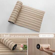1 Roll 3D Visual Wood Grain Textured Mosaic Peel And Stick Wall Paper Board, Multi-Color DIY Combination, Easy To Tear And Stick, Suitable For Commercial Spaces, Bedroom, Living Room Wall Decor