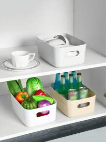1pc/2set Refrigerator Storage Box, Clear Durable Storage Bin, Stackable Large Capacity Storage Bucket For Refrigerator, Freezer, Kitchen Cabinet, Pantry, Kitchen Storage Box And Cabinet, Kitchen Accessories,Fridge Organizer,Snack Box,Spice Containrs,Valentine's Day Back To School