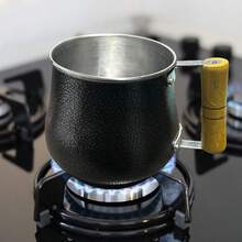 ALUMINUM MUG WITH WOODEN HANDLE 1.2 LITERS - Black - View 3