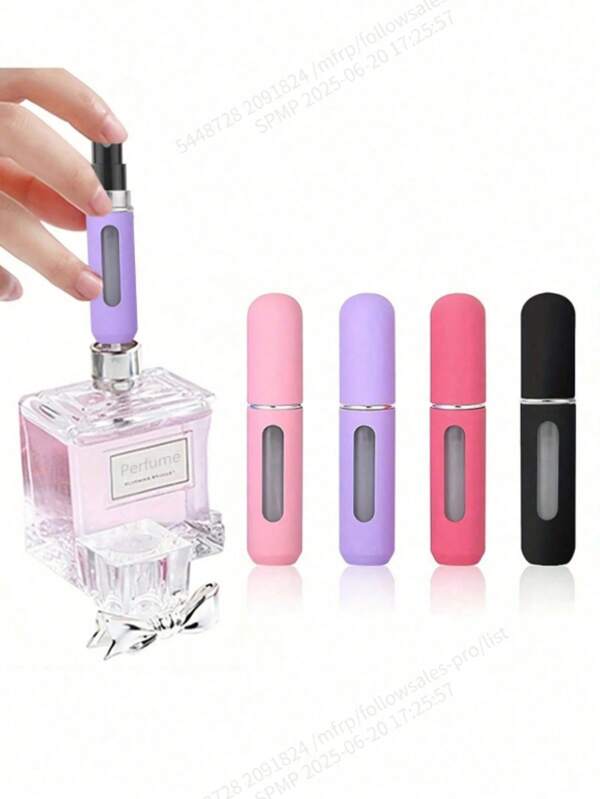 1pc 5ml Mini Refillable Travel Perfume Atomizer Bottle With Durable Pump Case - Portable Pocket Cologne Spray Mist For Girls/Women/Moms