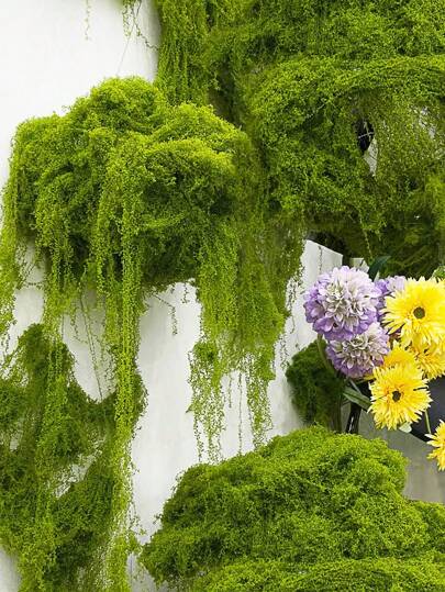 1pc 200g Fabric Artificial Moss,Fake Moss For DIY Crafts,Artificial Moss For Indoor Plants,For DIY Bonsai Micro Landscape Faux Greenery,For Terrariums Planters Lawn Potted Outdoor Landscape Decoration,Wedding Garden Livingroom Bedroom Home Decoration, Birthday Aesthetic Room Decor, Christmas Decorations