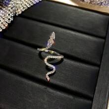 Wrapped Little Snake Light Luxury Ring Female Niche Design Fashion Personality Index Finger Ring - Bạc - Xem 4