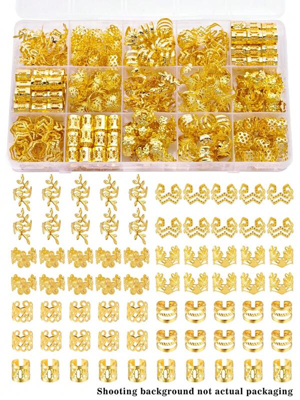 70 Pezzi Perline per Capelli, Anelli per Trecce, Ciondoli per Capelli in Lega, Gioielli per Trecce, Accessori per Capelli Regolabili in Metallo