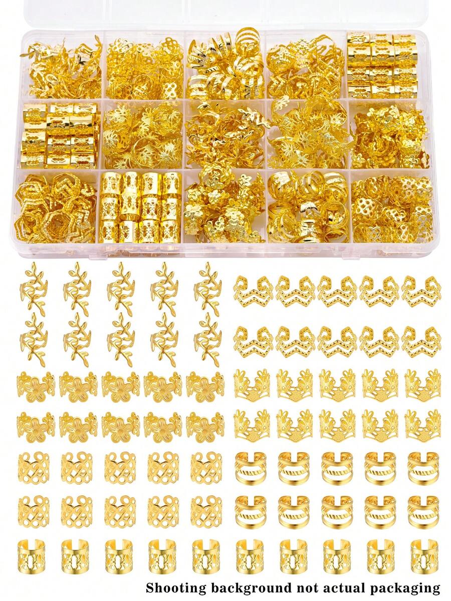 70pcs Metal Hair Beads, Hair Ties, Braiding Rings, Adjustable Metal Braiding Hair Accessories, Suitable For Dreadlocks