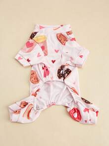 宠物服装四腿连体衣、狗/猫舒适四腿裤、休闲家居睡衣、印花保暖柔软宠物连体衣、季节性保暖宠物服装 - 彩色 - 查看 3