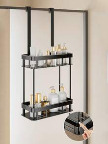 1 件易于安装的门上储物架，无需钻孔，多功能收纳架，适用于卧室、厨房和餐具室