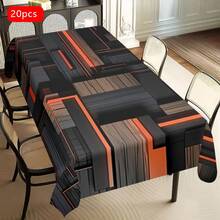 1/20 件现代艺术设计桌布 - 几何图案涤纶矩形桌布，适合室内/室外使用，耐用且易于清洁的厨房和餐厅装饰，现代家居礼物，餐桌装饰， - 彩色 - 查看 24