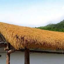 Flame Resistant Artificial Thatched Grass Roll - PE Synthetic Grass With Rubber Backing, Weather-Resistant And UV-Resistant, Suitable For Tiki Bar, Patio, Garden, Easter And Western Party Decoration - Realistic Mexican Palapa Roofing Material, Fencing, Outdoor Thatch Material, Gazebo Roofing, Tropical Style Decor, Durable PE Material - Yellow - View 15