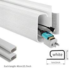 1 个 40 厘米电缆管理槽，自粘式电缆整理器托盘，适用于家庭和办公室