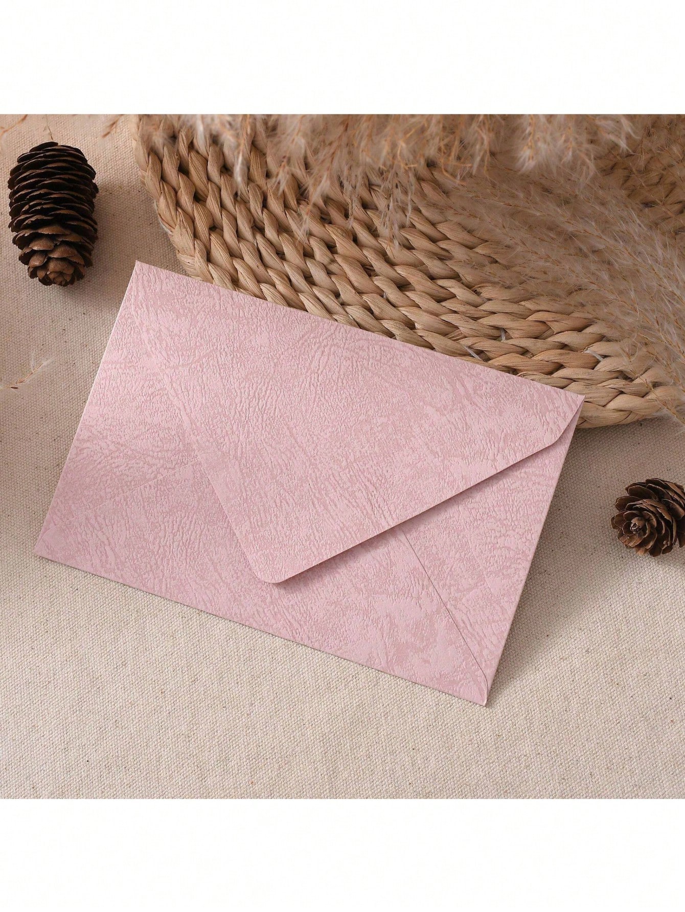 5/20/50 set of pink fabric tree envelopes - antique Chinese Bohemian writing tools set | special high-quality paper for wedding in...