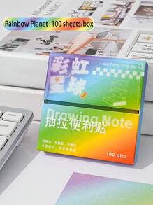 100 张渐变仿珍珠光泽拉环便签，方便学生、考试和标记的记事本，适用于学校用品、返校 - 均碼 - 查看 15