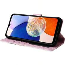 Asuwish Phone Case For  Galaxy A15 5G 4G Wallet Cell Flip Cover With Tempered Glass Screen Protector Flower Card Holder Slot Stand Lanyard Wrist Strap Red A 15 G5 15A Women Men Rose Flower01 - 玫瑰花 - 查看 4