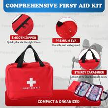 Pulsovital Kit de primeros auxilios, kit de primeros auxilios portátil Redline Krit para bolsa de emergencia - Rojo - Ver 3