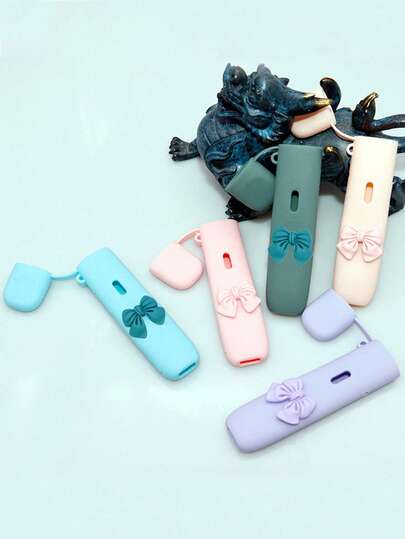 1个RELX 4/5代保护壳，时尚防摔，硅胶材质，多种蝴蝶结设计，室内外通用，女士适用，带烟嘴，礼品装