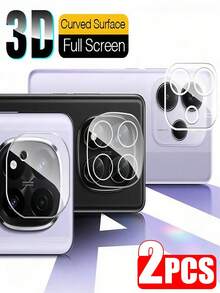 2Pcs 3D Integrated Lens Tempered Glass Film Compatible With Xiaomi Redmi Note 13 14 Pro+4g 5g Explosion-Proof And Scratch Resistant Lens Protective Film - Clear - View 2