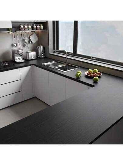 Waterproof Self Adhesive Wood Grain Vinyl Wrap Easy Apply Kitchen Countertop Cabinet Door Renovation Film Tear Off, Stove Top, Character view 4