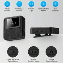 3-In-1 Professional Wireless Lavalier Microphone For IPhone, Android, Camera – 328ft Range, 20H Battery, Wireless Microphones, Noise Canceling For Recording, Live Streaming - 黑色 - 查看 5