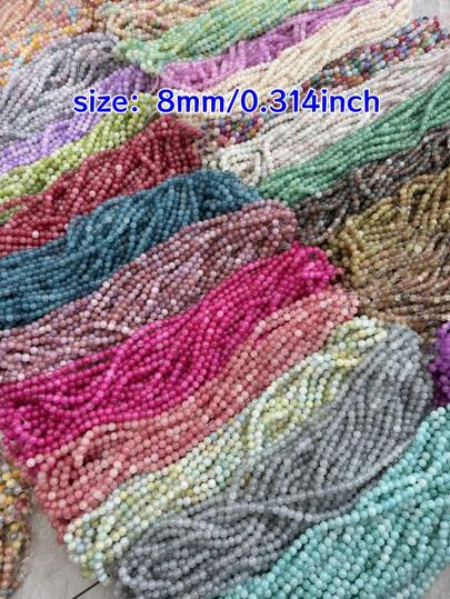 100 قطعة من حجر اليشم المزيف 8 مم، عقيق ، خرز ملون مثبت اللون ، مواد لصنع المجوهرات DIY مثل الأساور والسلاسل والقلائد والزخارف ، ألوان غنية بالإلهام لتصاميمك