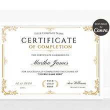 1pc Graduation Certificate Template, Printable Course Completion Certificate, Editable Beauty Award Certificate Template - Certificate Of Completion 2 - View 7