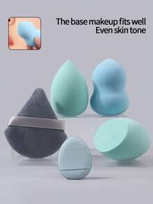 5pcs/Set Bestselling Makeup Sponge Set - Makeup Blender, Triangle Puff & Mini Puff, Soft & Skin-Friendly, Dry/Wet Dual Use, Portable Makeup Tools - Multicolor - View 2