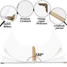 Scrapbook 80 Pages, Scrapbook Supplies 8 X 8 In, Scrapbook Album Suitable For Album Memory Book Wedding, Anniversary Family, DIY Craft Projects (White) - 白色 - 查看 4