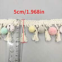 1 Pieza Pompón colorido con borla, pompón de estilo bohemio de poliéster con borla, accesorio de costura y decoración apto para decoración del hogar, sofá, sombrero, ropa