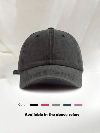 1pc Unisex Solid Color Outdoor Casual Fashionable Adjustable Vintage Washed Baseball Cap/Sun Hat, Suitable For Daily Commute, Hiking, Vacation