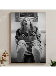 1 Pieza Póster de película divertido sin marco para baño en blanco y negro, arte de pared del lienzo, imagen de humor "Harry en el aseo", decoración del hogar para baño y sala de estar