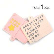 1 Piece DIY Handmade Silicone Focal Bead Book-Shaped Alphabet And Number Pendant Charm - Fashion Decorative Accessory For Backpack, Beading Chain, Jewelry Making, Unisex Gift