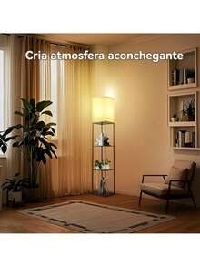 Lámparas De Piso Con Estante 3 Colores Metal Lámpara De Pie - Tipo de Enchufe A USA (110-127V) - Ver 8