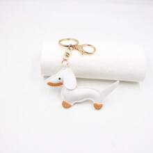 1 قطعة سلسلة مفاتيح جلدية كرتونية جميلة على شكل كلب الدشهند، تميمة للحقيبة، ديكور هالوين، اكسسوارات عيد المعلم، حامل بطاقة الهوية، اكسسوارات السيارة، تميمة حقيبة، هدية عيد الميلاد، هدية للصديقة والأخت