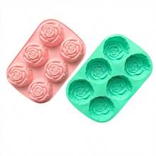 1pc/ Customized 6-Rose 340 Mousse Cake Mold French Dessert DIY Flower Baking Chocolate Ice Cube Soap Mold