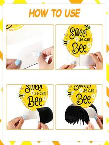 10 件/50 件蜜蜂餐具派对装饰 - 派对用品包括盘子、杯子、餐具、蜜蜂生日婴儿送礼会装饰 | 10 位客人