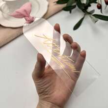 10pcs/20pcs 15*5cm Transparent Acrylic Arched Blank Placecards, Name Cards For Weddings, Party & Dining Table Decor