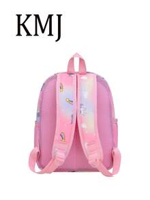 Mochila con diseño de dibujos animados para estudiantes, mochila escolar adorable - Rosa - Ver 3