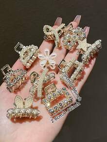 10pcsWomen's Metal & Rhinestone Hair Claws, Elegant Hair Clips, Fashion Accessories, Hair Accessories, Hair Tools, Beauty Accessories, Curly Hair Accessories For Women, Fall, Travel, Hair Tools, Accessories Women, Hair Stuff, Fall, Hair Accessories Women, Hair Tools, Hair Stuff, Stuff, Beauty Accessories, Gifts, Travel, Gifts For Women, Hair Stuff, Stocking Stuffers,Stocking Fillers,Stocking Stuffers For Women,Stocking Fillers Women, Stocking Stuffers For Adults,Stocking Fillers For Adult,Hair Stuff,Coming-Of-Age Hair Accessory, Hair Accessories,Gift Ideas For Women,Beauty Stocking Fillers, Gifts For Women