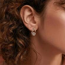 Exquisite Diamond-Studded Cross-Light Luxury Temperament Niche High-End Design Earrings - Vàng - Xem 3