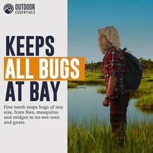 OutdoorEssentials Mosquito Bug Head Net - Face Netting Protection Against Mosquitoes, Gnats, Midges While Fishing Or Camping - Midge Nets Mesh Protection For Men & Women - Black - xanh quân đội - Xem 1