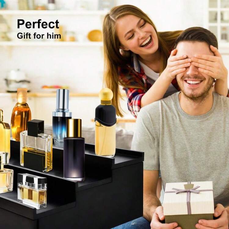 Men Cologne Organizer 3 Tier Stand Wood - 1 - 查看 6