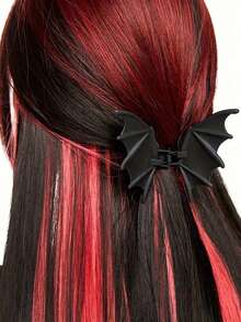 发夹爪夹 1个装 哥特朋克哑光黑蝙蝠翅膀发夹 - 女士优雅金属马尾辫发饰爪夹，适合派对、发饰 | 哥特朋克风格 | 塑料材质，配饰头饰，校园用品，大学秋季配饰，明星配饰，秋冬度假装扮女装 - 黑色 - 查看 7