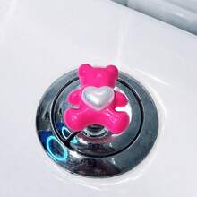 2pcs Bear Heart Flower Round Toilet Flush Assist Button, Protect Nail Art, Indoor And Car Decoration, Drawer And Wardrobe Handle, More Comfortable Life And More Exquisite Gift For Friends