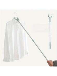 Portant à vêtements extensible, tige de penderie durable pour la maison pour accrocher les vêtements, la décoration de Noël et autres usages polyvalents. Tige de crochet de penderie, de 24,8 à 40,55 pouces avec crochets, en alliage d'aluminium, de couleur bleue