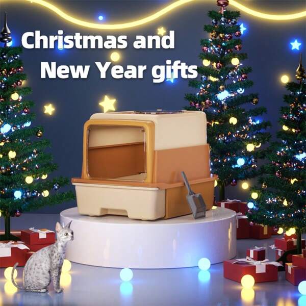 Fully Enclosed, Odorless, Splash Proof. Large Space Cat Litter Box, Large Capacity Drawer Style, Easy To Scoop Up Feces, Detachable, Easy To Clean Cat Toilet, With Two Doors, Front Door In And Top Door Out. Large Space Cats Are Easy To Turn Around, Pet Supplies